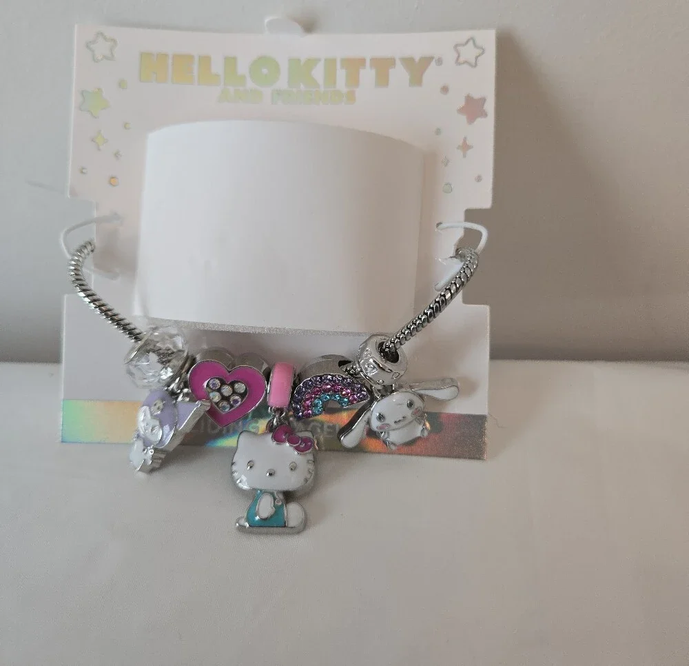 Hello Kitty & Friends Sliding Charm Bracelet | Sanrio Adjustable Silver Bracelet